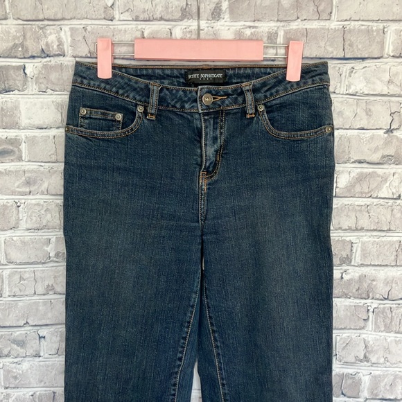 Petite Sophisticate Dark Blue Straight Leg Jeans, 4P Short - Picture 8 of 11